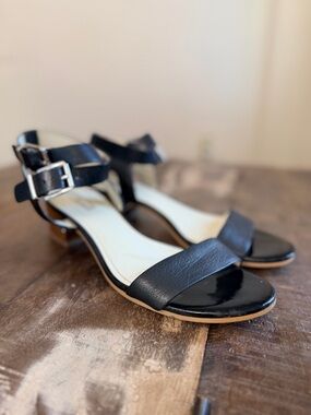 BCBGeneration Black Open-Toe Ankle Strap Sandals